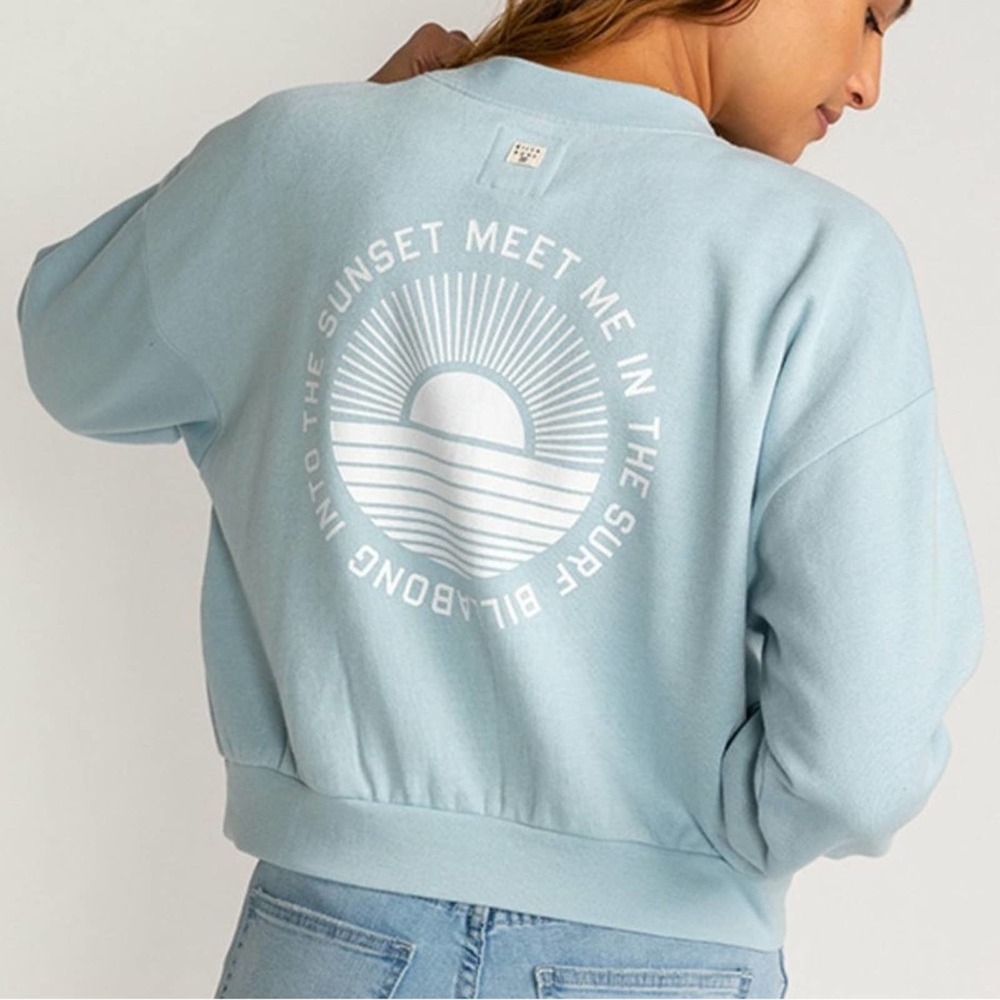 Billabong Be Mindful Crew Neck Sweatshirt for Women in VISTA BLUE